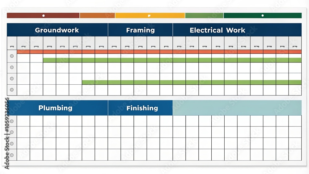 Project Work Schedule Chart with Phases and Tasks Project Work Schedule Chart with Phases and Tasks