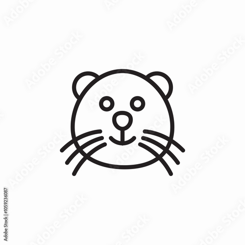 hamster funny icon sign vector
