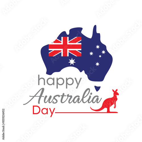 happy australia day logo design element vector template