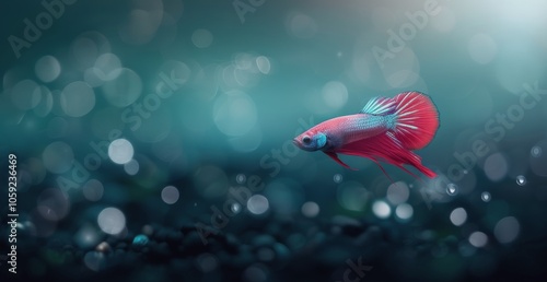 Red And Blue Betta Fish In Water