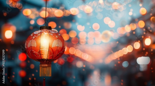 Red Lanterns Hanging in Chinatown