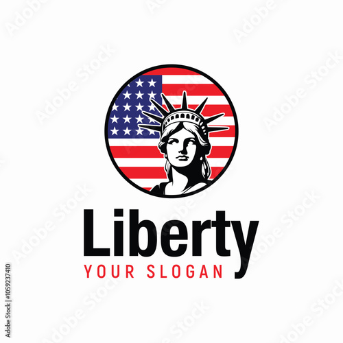 liberty america logo design element vector