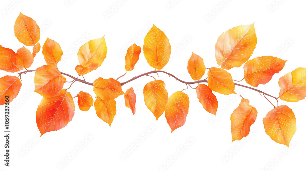 Vibrant Autumn Leaves on Branch Vibrant Autumn Leaves on Branch