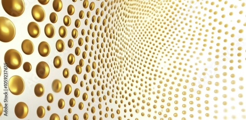 Golden droplets form an elegant pattern on a smooth, light background