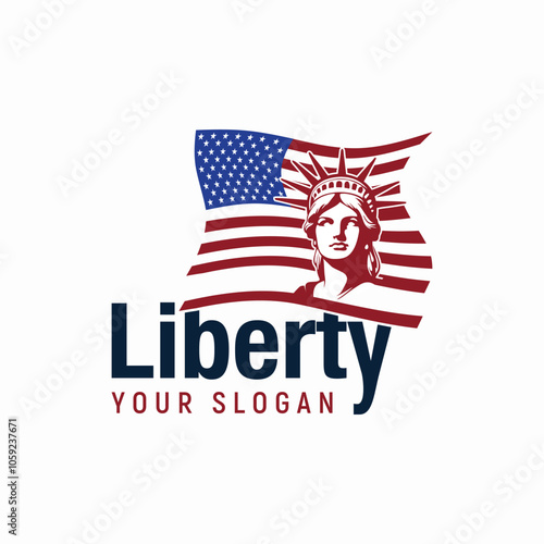 liberty america logo design element vector