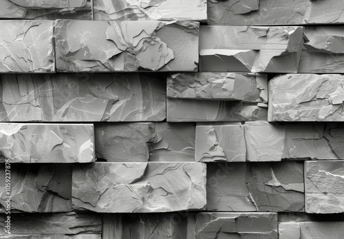 Black And White Stone Wall Texture In An Abstract Pattern