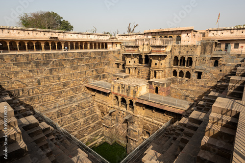 The oldest stepwell in India. Chand Bawri is located in the state of Rajasthan- India. Place Abhaneri. This a corner view photo