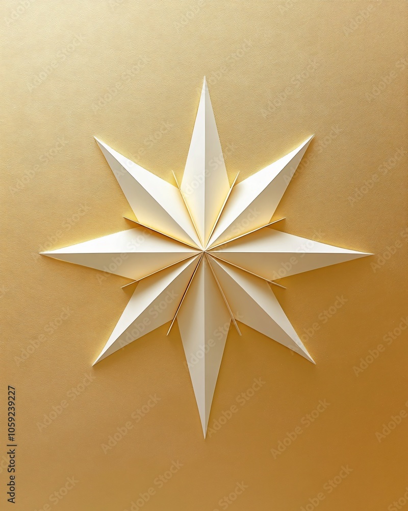 Minimalist Paper Cut Star with Layered Edges on Soft Gold Background Symbolizing Christmas Star Minimalist Paper Cut Star with Layered Edges on Soft Gold Background Symbolizing Christmas Star