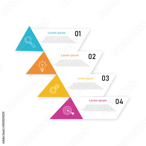 4 steps pyramid with free space for text on each level. infographics, presentations or advertising. EPS10.