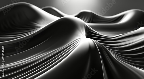 Abstract Black And White Wavy Surface Design