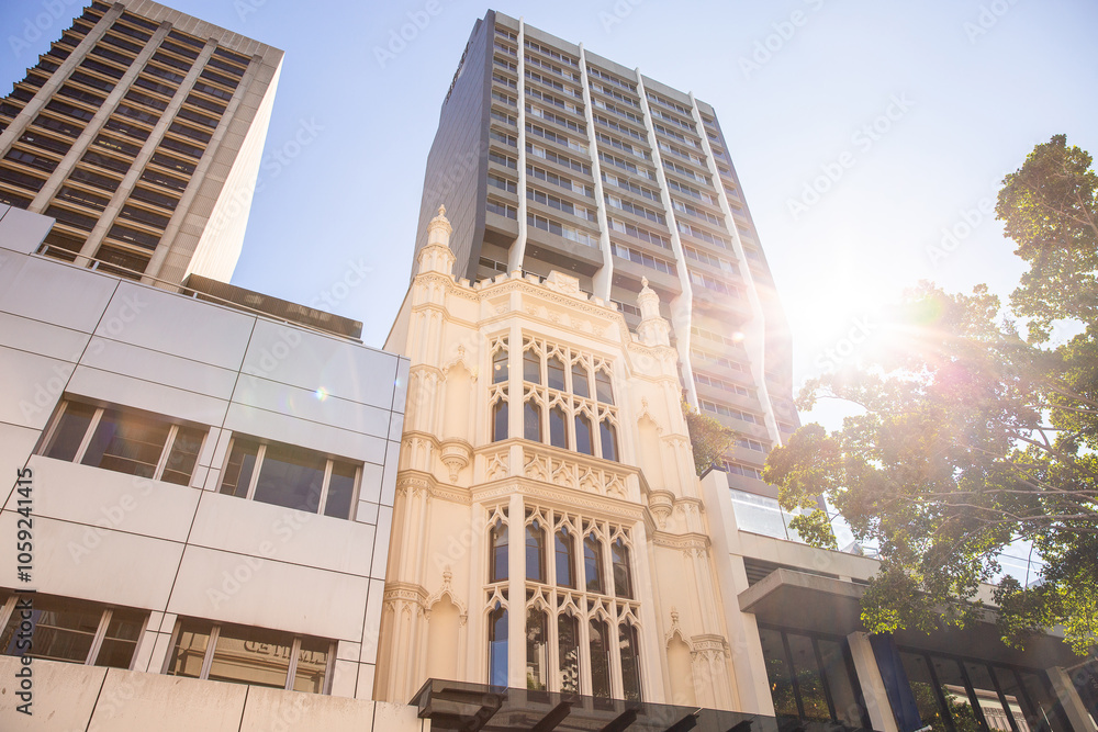looking towards buildings and hotels along Queen Street Mall in Brisbane looking towards buildings and hotels along Queen Street Mall in Brisbane