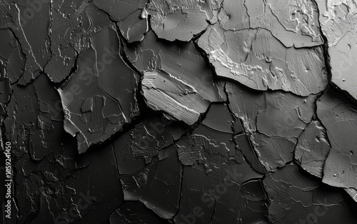 Cracked Black Surface Closeup Texture