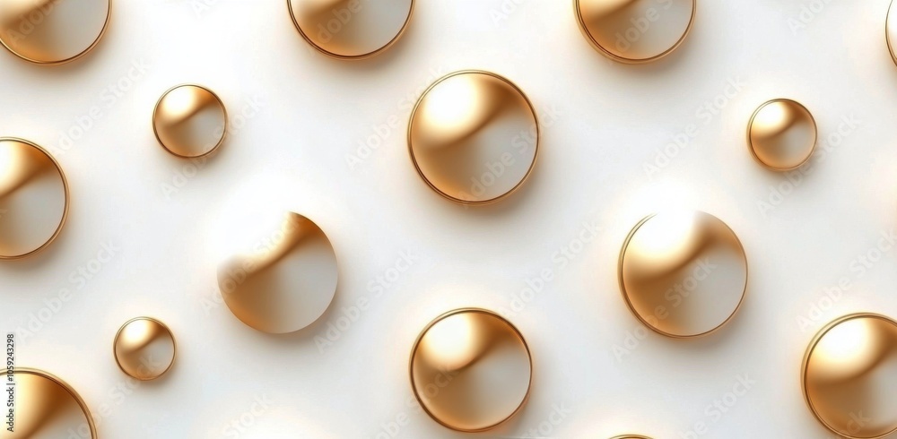 Golden droplets form an elegant pattern on a smooth, light background Golden droplets form an elegant pattern on a smooth, light background
