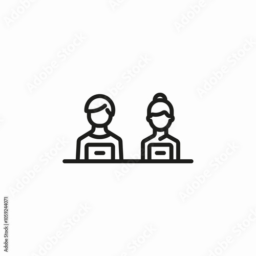 laptop users male female icon sign vector