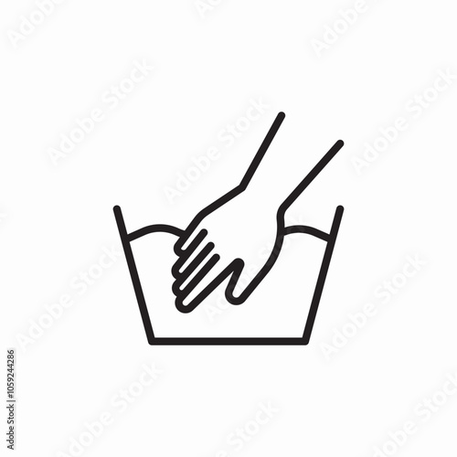 laundry manual wash icon sign vector