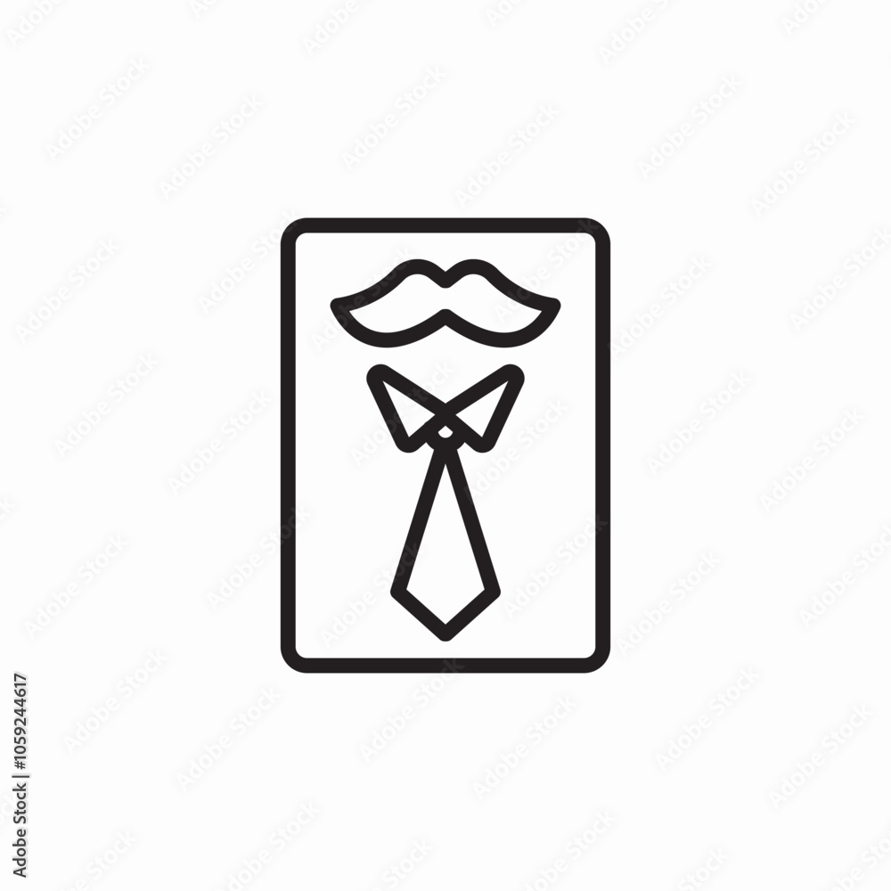 male masculin moustache tie icon sign vector male masculin moustache tie icon sign vector