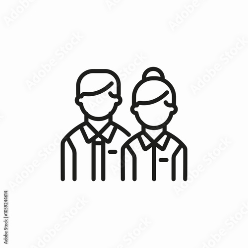 male female workers icon sign vector