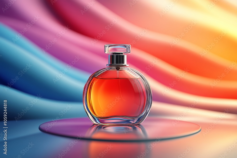 Elegant Perfume Bottle on Abstract Background Elegant Perfume Bottle on Abstract Background