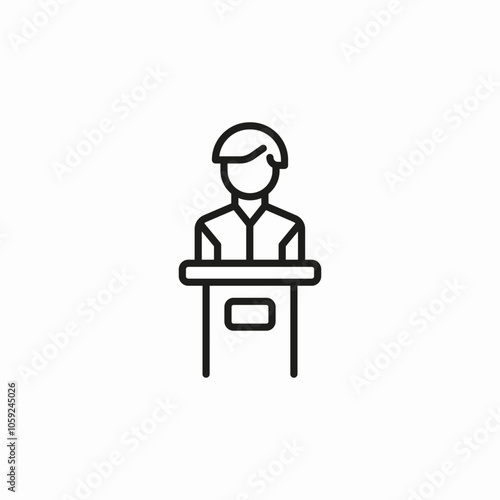 podium speech icon sign vector