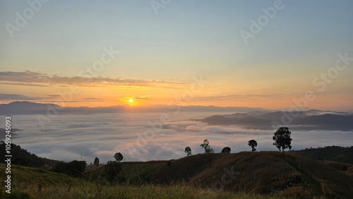 silhouette of a group of people at sunset