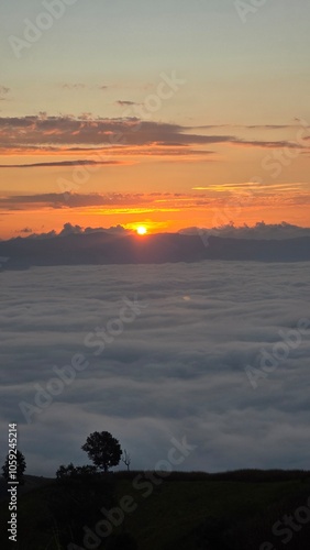 sunset over the lake