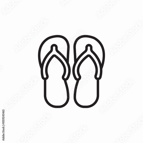 summer slippers icon sign vector