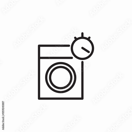 washing machine timer icon sign vector