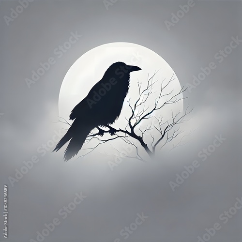 crow on the tree photo