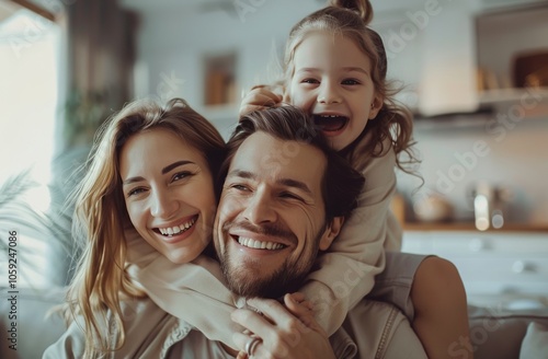 Happy Family Playing Together In Their Home