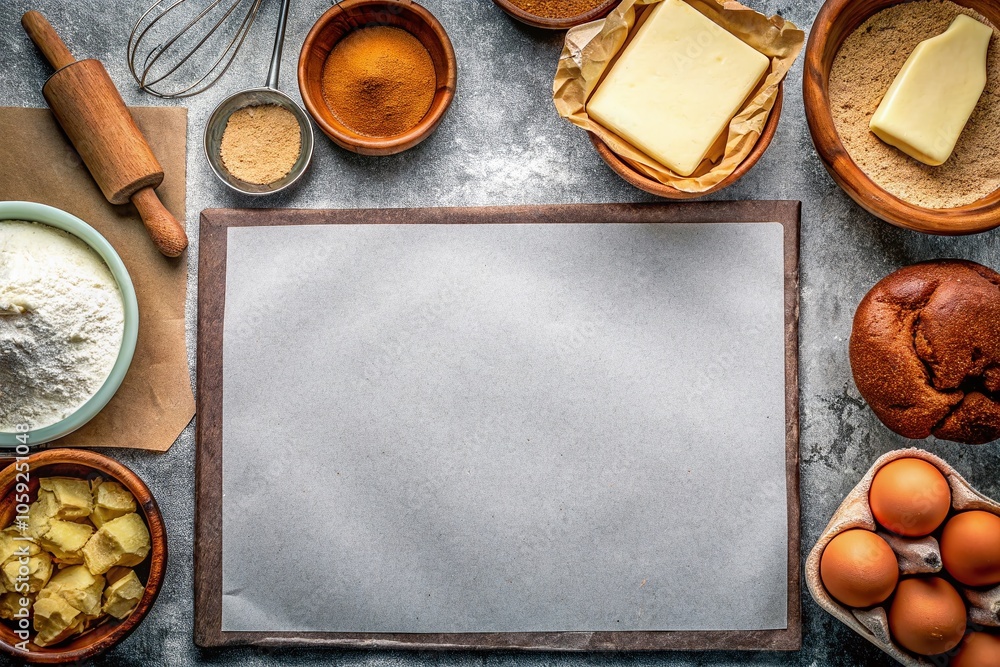Baking Ingredients Flat Lay for Website Banner on Pastel Background - Perfect for Food Photography and Culinary Blogs Baking Ingredients Flat Lay for Website Banner on Pastel Background - Perfect for Food Photography and Culinary Blogs