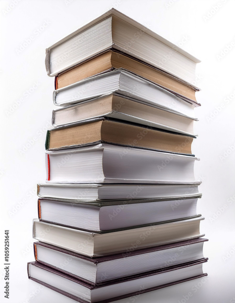 Books in a stack floating or flying isolated white background Books in a stack floating or flying isolated white background
