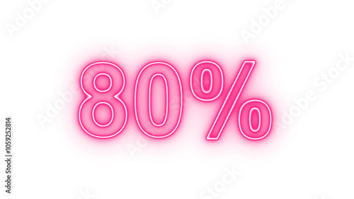 80 percent off sale discount png. Up to 80% off neon light sign.