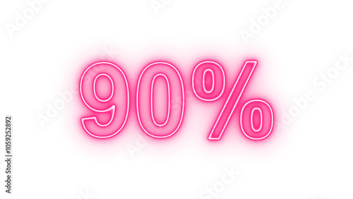 90 percent off sale discount png. Up to 90% off neon light sign.