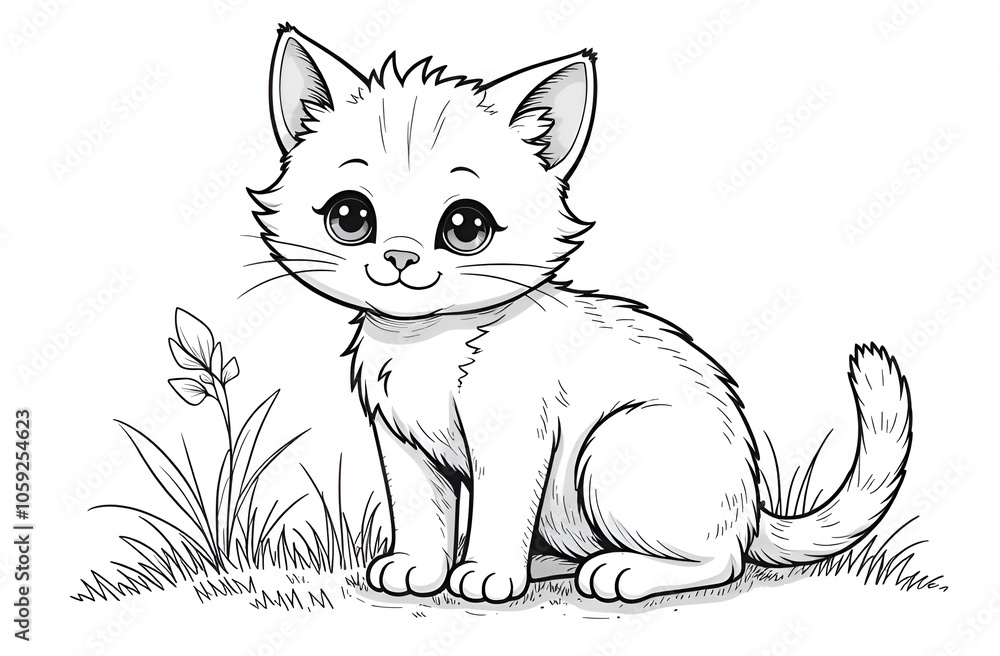 A black-outlined cat that can be decorated. A black-outlined cat that can be decorated.