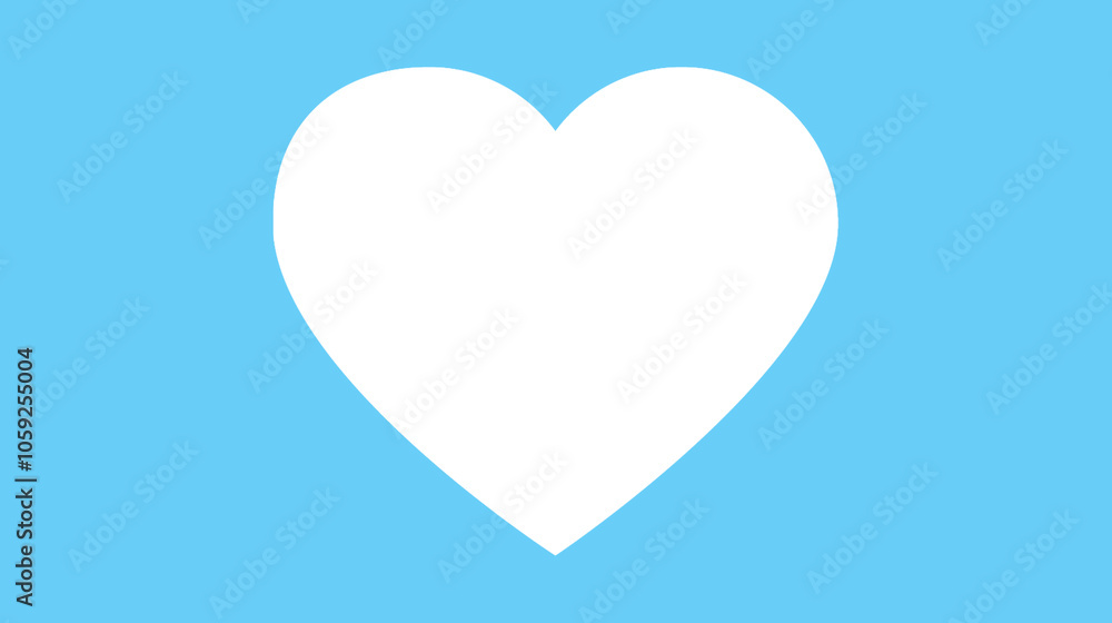 mini realistic white heart on a blue background mini realistic white heart on a blue background