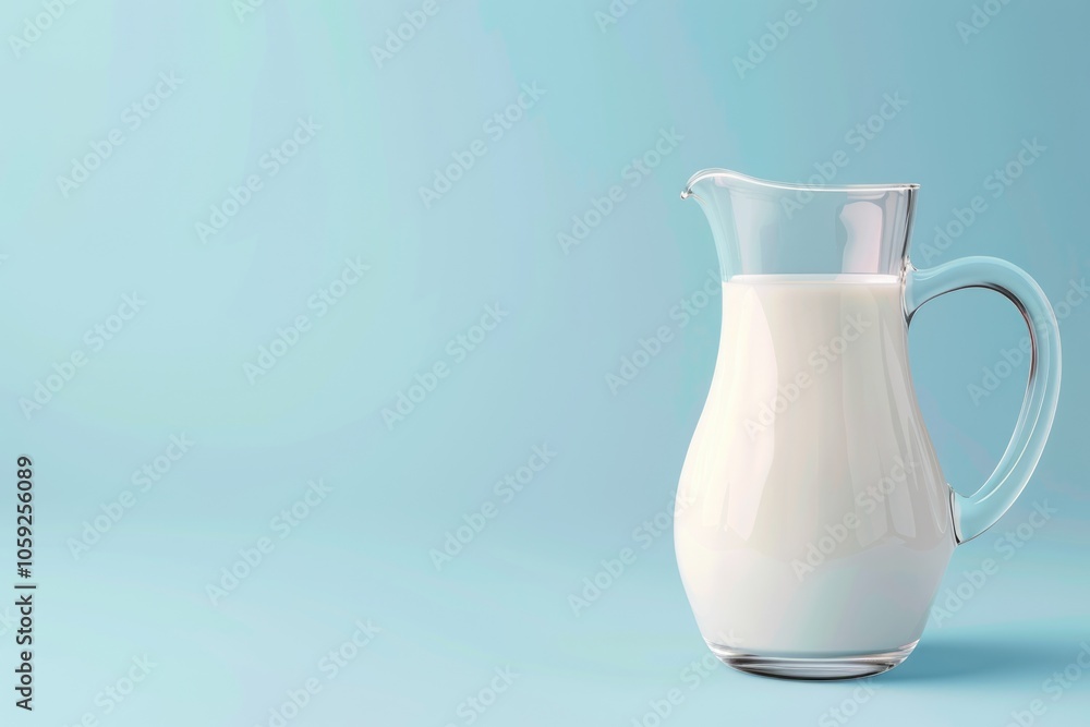 Farm dairy products concept with milk on blue background. Farm dairy products concept with milk on blue background.