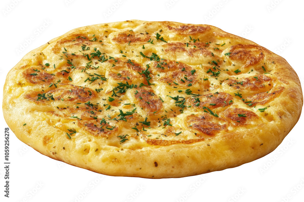 Classic cheese omelette with herbs, PNG isolated on transparent background, white background. Classic cheese omelette with herbs, PNG isolated on transparent background, white background.