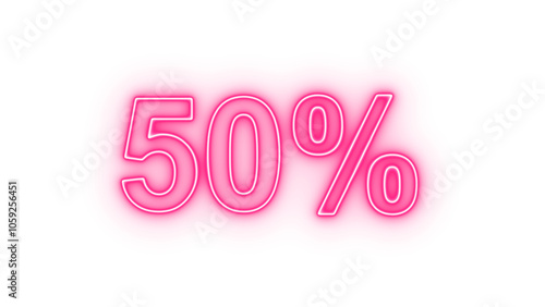 50 percent off sale discount png. Up to 50% off neon light sign.