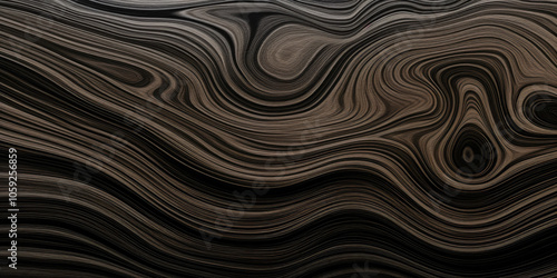 This artistic image features abstract brown wavy lines on a wood texture, offering a sophisticated and fluid composition. photo