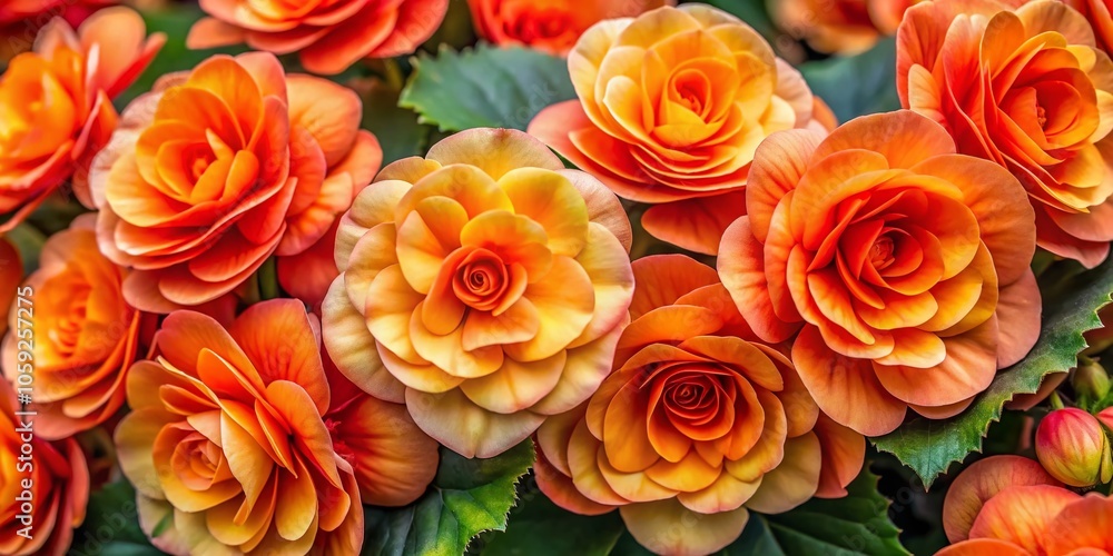 Blooming Orange Begonia Flower Aerial Photography for Spring Decoration, Vintage Greeting Cards, Mother’s Day, Gardening Backdrop, Floral Design, Botanical Illustration Blooming Orange Begonia Flower Aerial Photography for Spring Decoration, Vintage Greeting Cards, Mother’s Day, Gardening Backdrop, Floral Design, Botanical Illustration