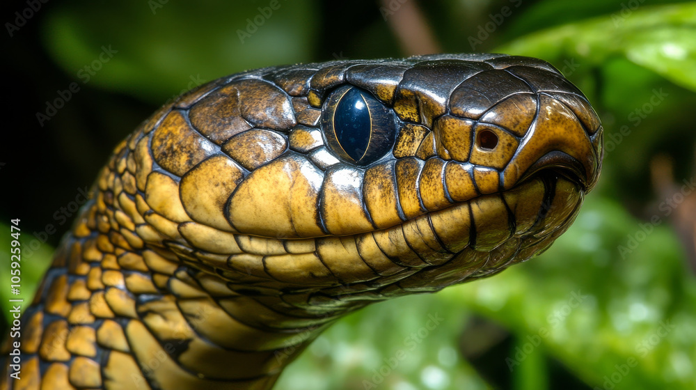 A close-up photo shows a black forest cobra in a Houston zoo. A close-up photo shows a black forest cobra in a Houston zoo.