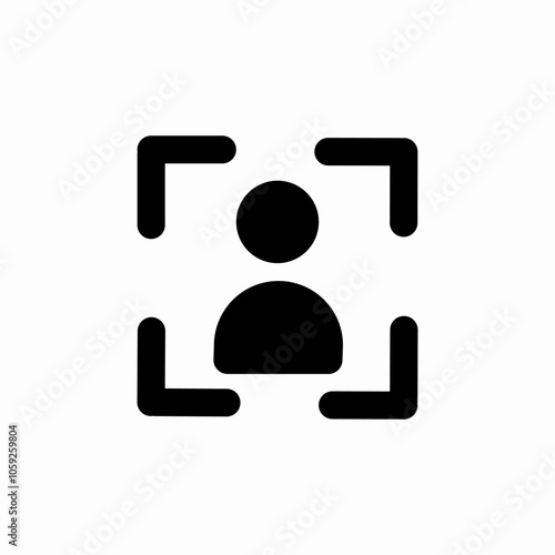 man photo capture frame icon sign vector