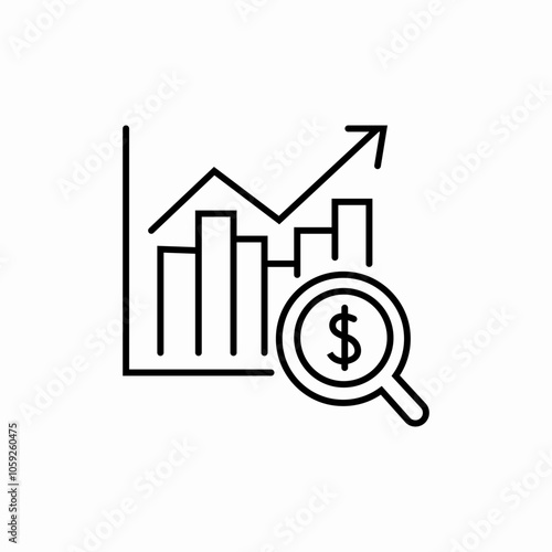 profit analytics growth icon sign vector