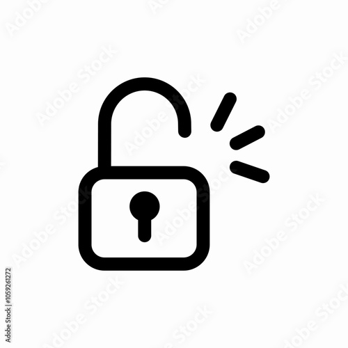 unlock lockpad icon sign vector