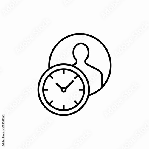 user time clock icon sign vector