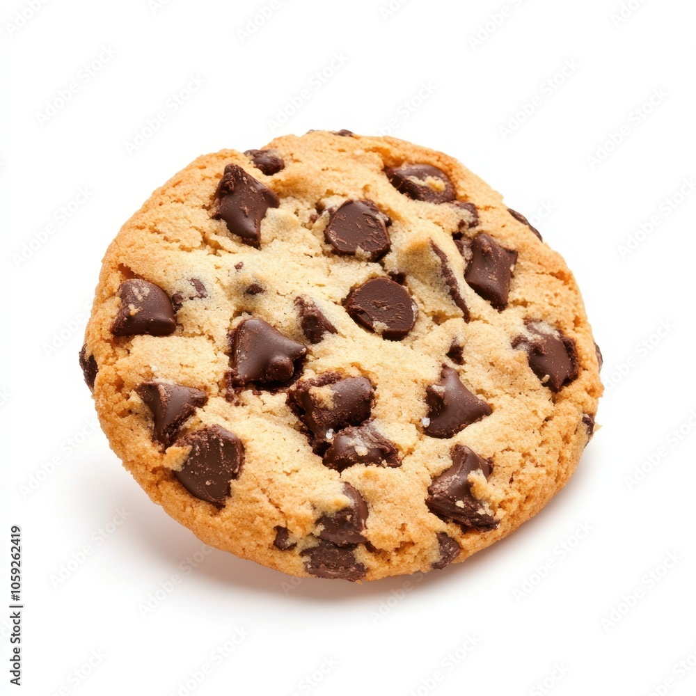 A delicious chocolate chip cookie with golden edges and gooey chocolate pieces, perfect for a sweet treat. A delicious chocolate chip cookie with golden edges and gooey chocolate pieces, perfect for a sweet treat.