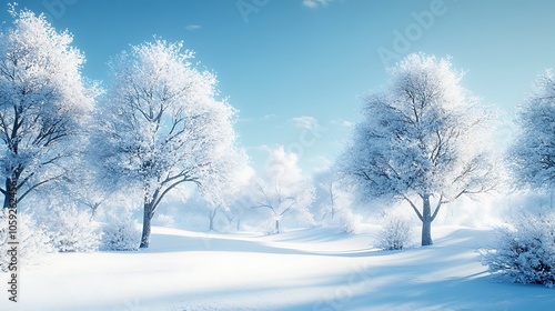 Tranquil winter wonderland a serene snowy landscape scene