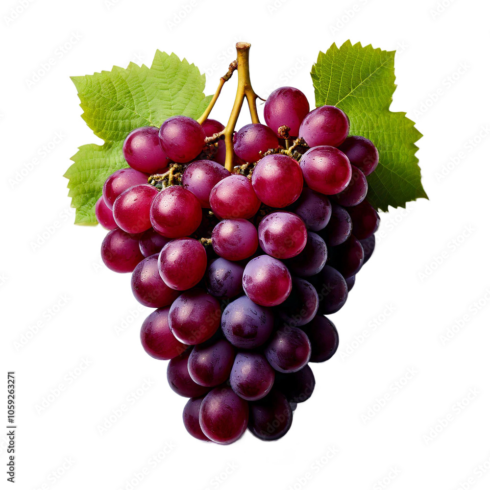 Fototapeta premium Grape, generative ai, üretken yapay zeka, isolated on white transparent background, png element