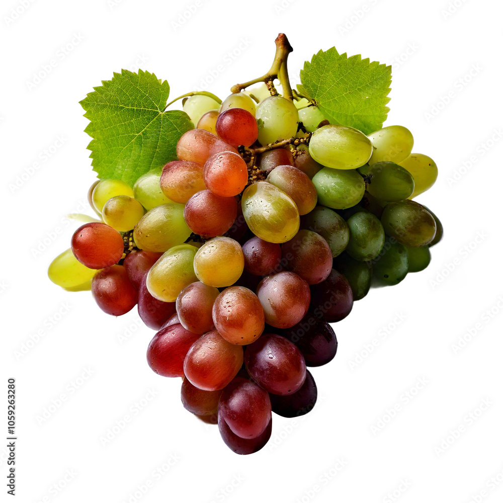 Obraz premium Grape, generative ai, üretken yapay zeka, isolated on white transparent background, png element