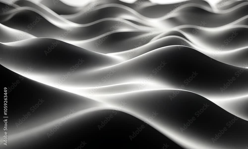 Abstract waves in black and white, creating a fluid texture. Abstract waves in black and white, creating a fluid texture.